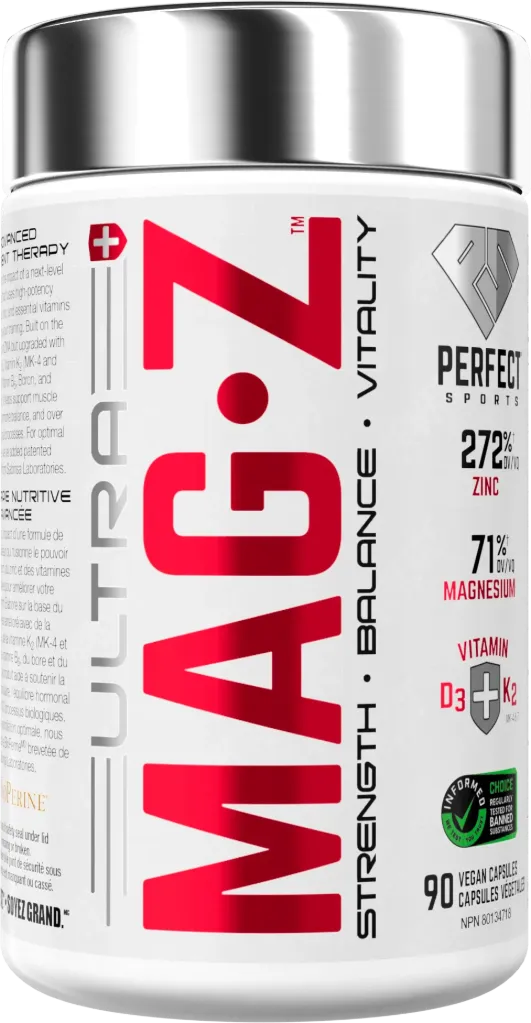 Perfect sports zma 90 tablets ULTRA MAG•Z is the answer to solving the critical deficiencies that sandbag your gains/progress. Built on the tried, tested and true ZMA foundation, Ultra MAG•Z takes old school and makes in 2025.  Solving deficiencies in magnesium, zinc, vitamins D3, K2 and B6 will maximize your potential. It is well known that Zinc and Magnesium levels affect natural levels of testosterone.
