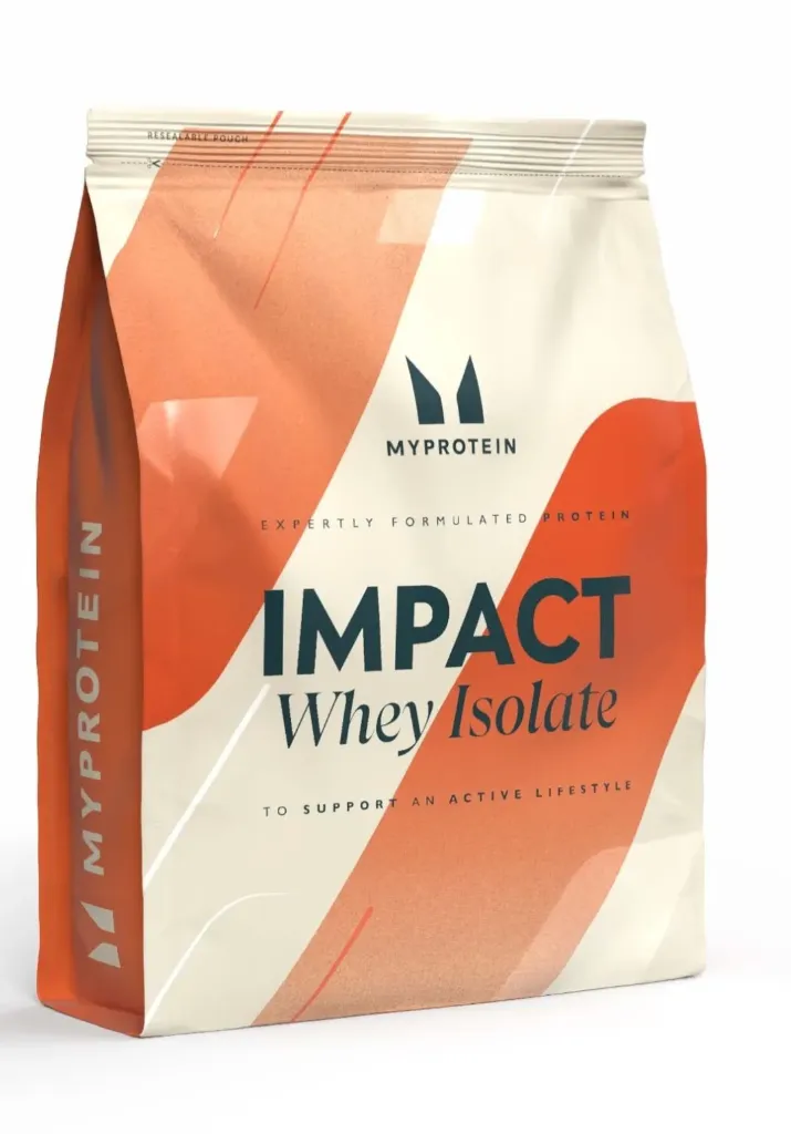 Myprotein Impact Whey Isolate 2.5kg 83 servings Serving Size – 30g (approx. 1 Scoop) Servings Per Container – 83   	Per 100g	Per 30g Serving	*%RDA Per Serving Energy	367 kcal	110 kcal	5.5 % Protein	80 g	24 g	44.44 % Carbohydrates	7.01 g	2.10 g	**  Total Sugars	1.91 g	0.57 g	**	   Added Sugars	0 g	0 g	0 %	  Total Fat	2.05 g	0.62 g	0.92 % Saturated Fat	0.53 g	0.16 g	0.72 % Trans Fat	0 g	0 g	0 % Sodium	240 mg	72 mg	3.60 %  Fibre	3.25 g	0.98 g	2.45 %