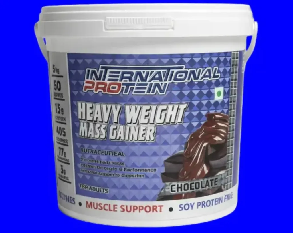 International Protein Heavy Weight Mass Gainer 5kg | High Calorie Muscle Builder (Kesar Rabri / Chocolate)