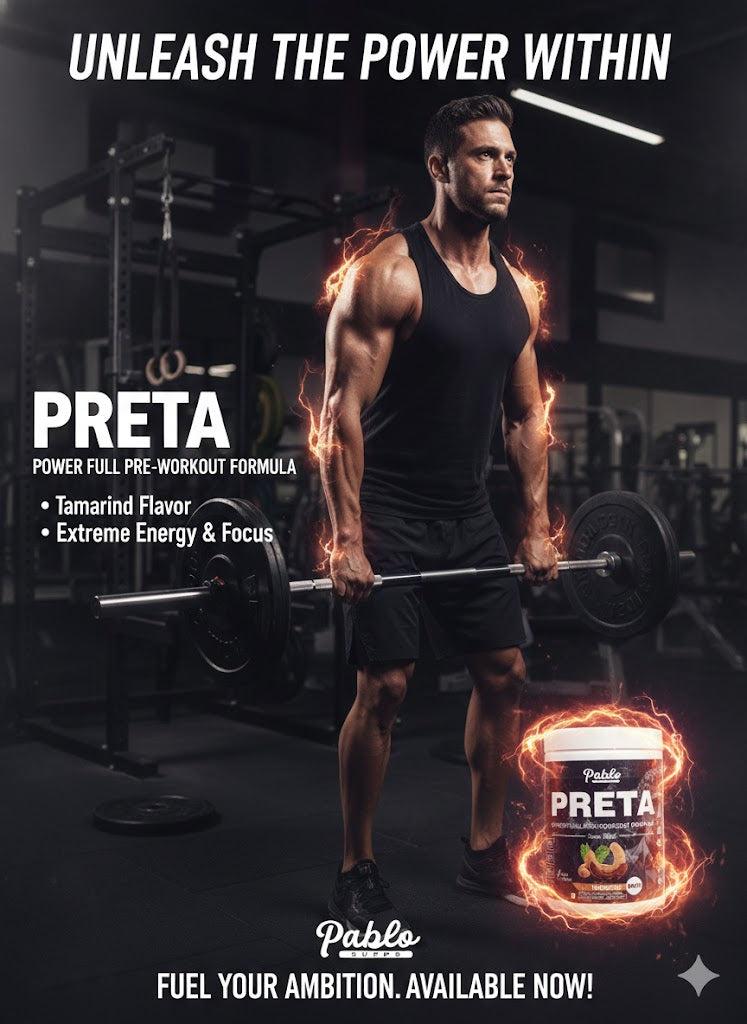 Pablo PRETA Pre-Workout – Energy, Pump & Focus Booster (IMLI)